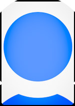 Blue user avatar silhouette on white background